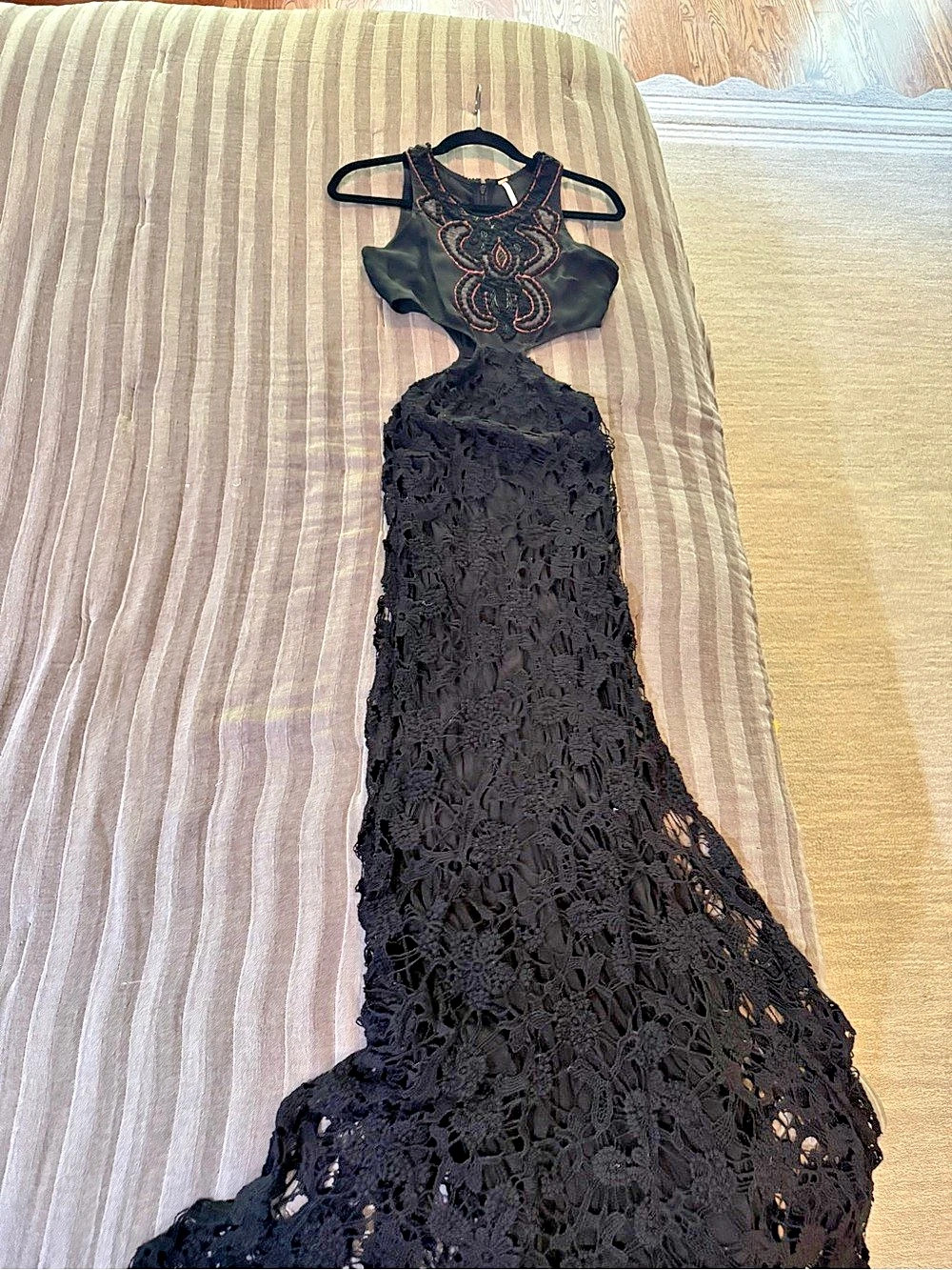 Free People Black Lace Cutout Maxi Dress